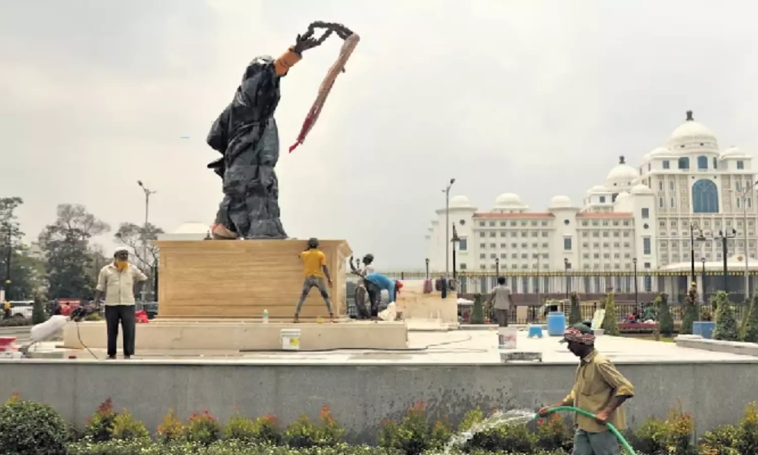 Rajiv Gandhi statue unveiling in front of Secretariat today