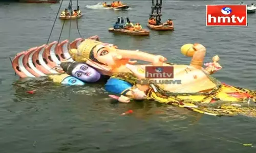 Khairatabad Ganesh Immersion Completed Khairatabad Ganesh Immersion Completed