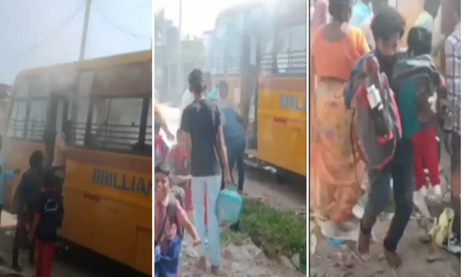 Battery Explodes in a School Bus in Kamareddy