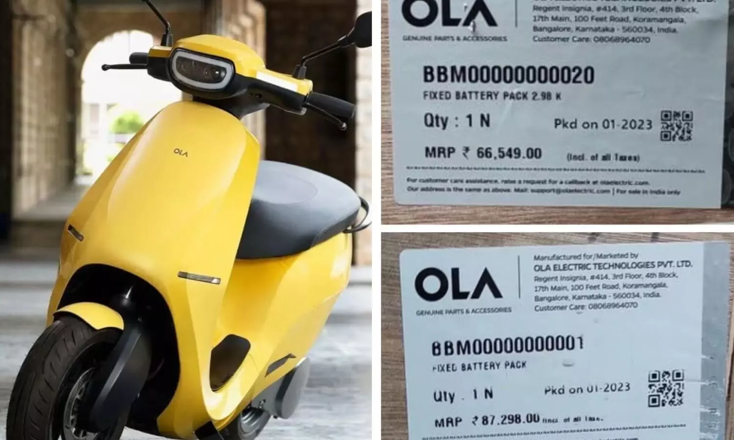 Ola and TVS Electric Scooter Battery Price