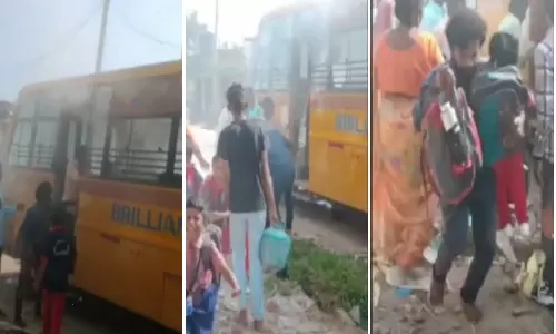 Battery Explodes in a School Bus in Kamareddy