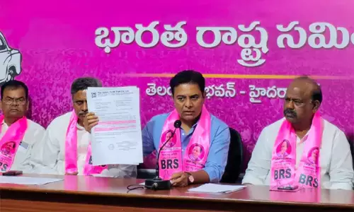 The story of Revanth Reddy family corruption is running in the state Says Ktr The story of Revanth Reddy family corruption is running in the state Says Ktr