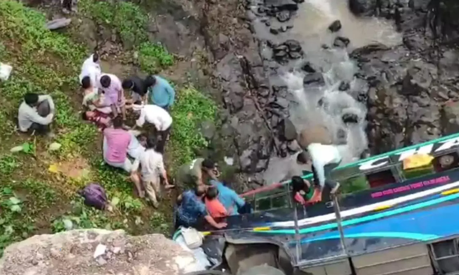 Private Bus Carrying 50 Passengers Falls Into Gorge in Amravati Maharashtra