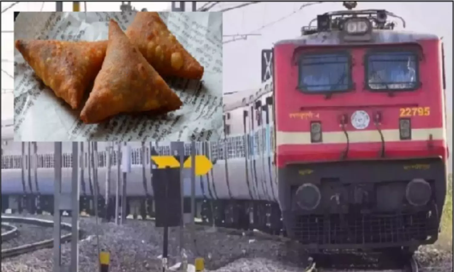 A Person Take Back Samosas Which Fell Down in Running Train Video Goes Viral