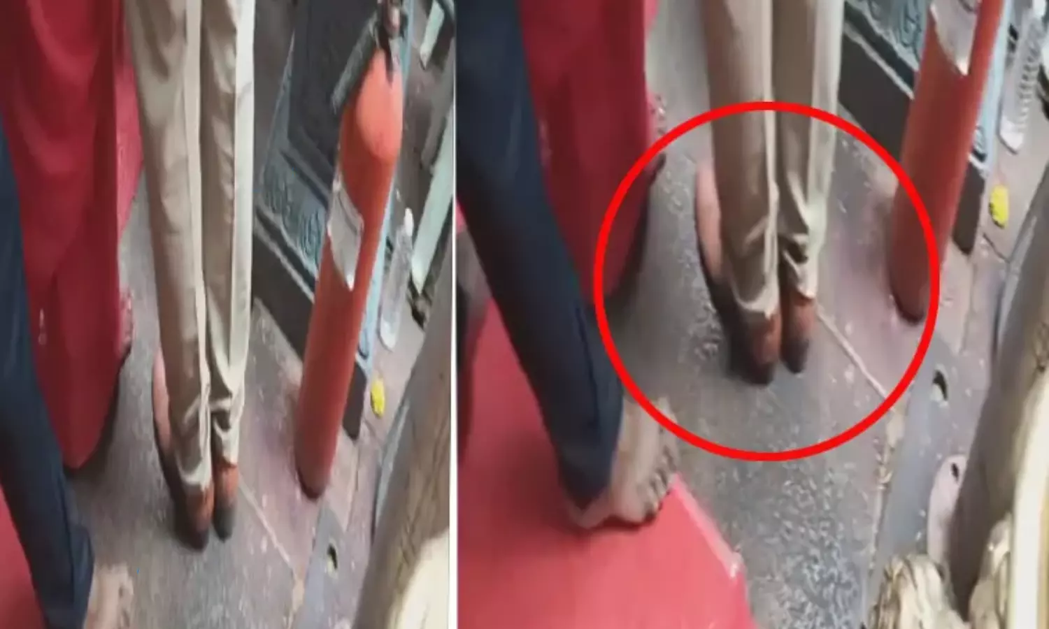 Cops Wearing Shoes Vijayawada Kanaka Durga Temple