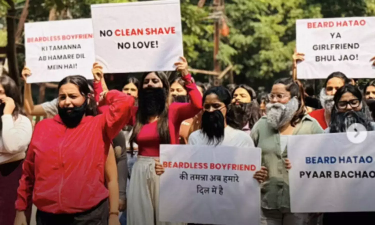 No Clean Shave, No Love Indore Girls Takes Out Rally Advocating No Beard Boyfriends