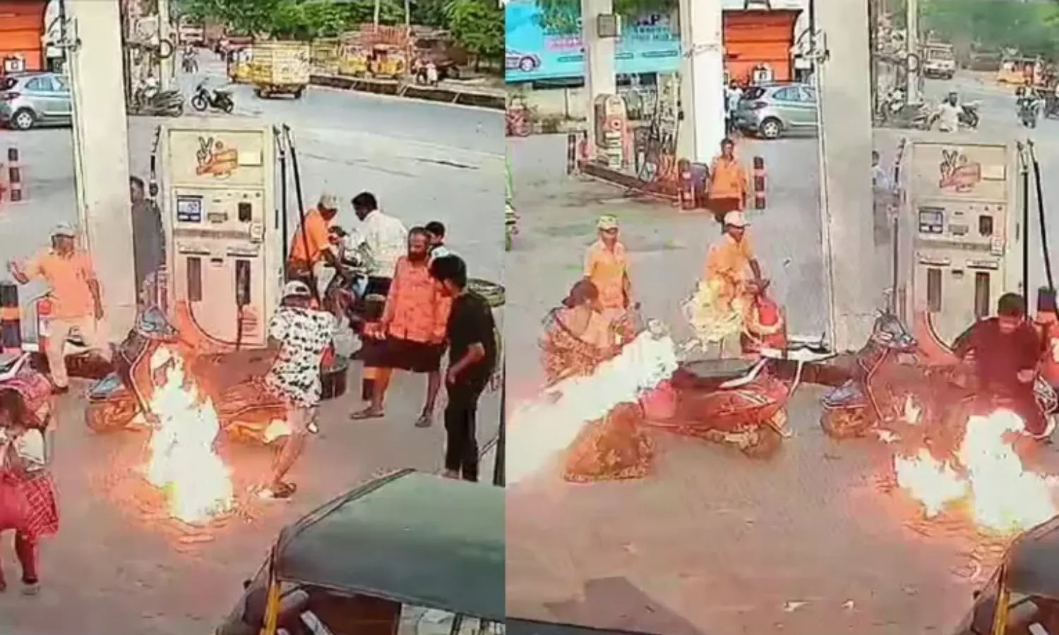 Fire Accident in Petrol Bunk in Nacharam