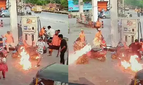 Fire Accident in Petrol Bunk in Nacharam