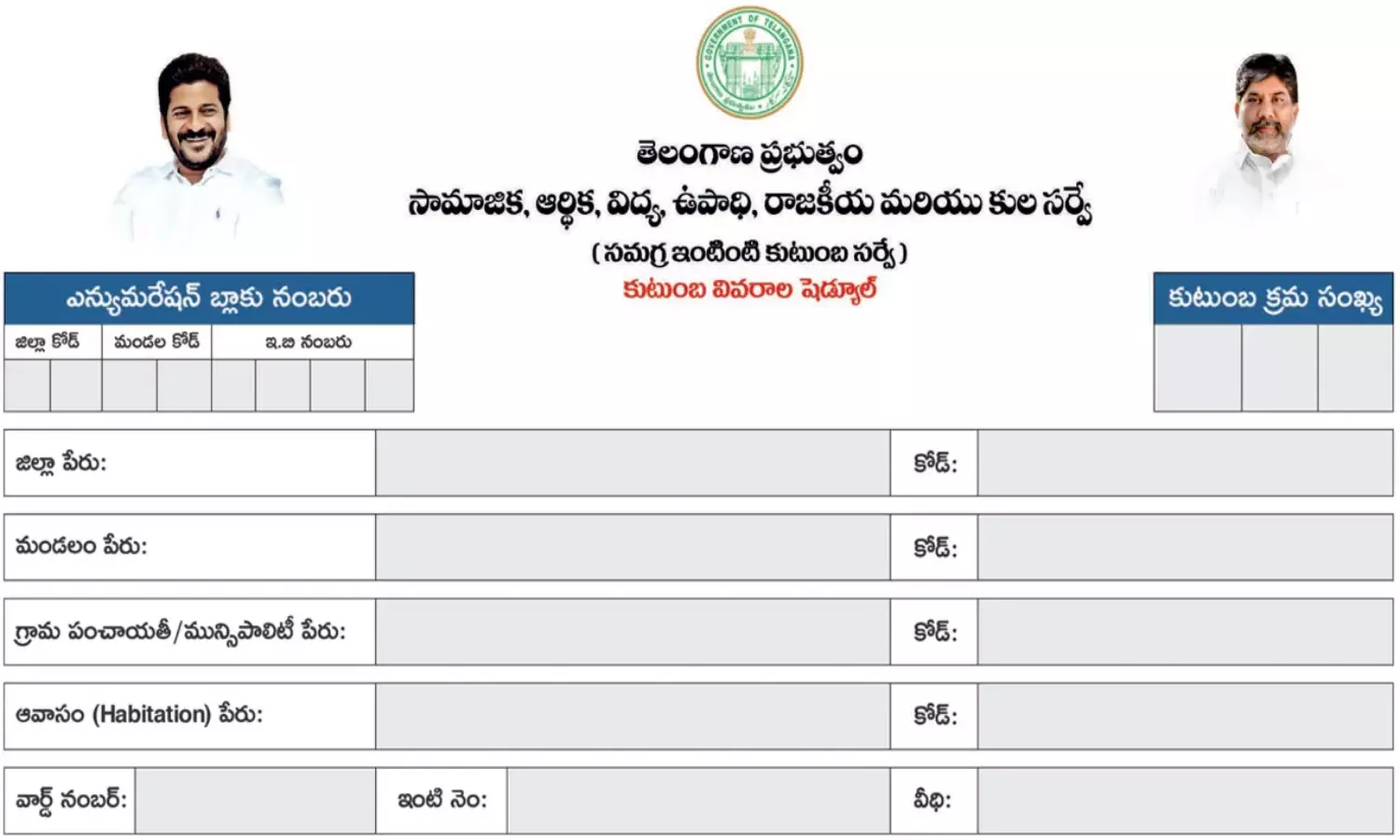 Telangana Caste Census Checks 75 Questions Which Are Being Asked