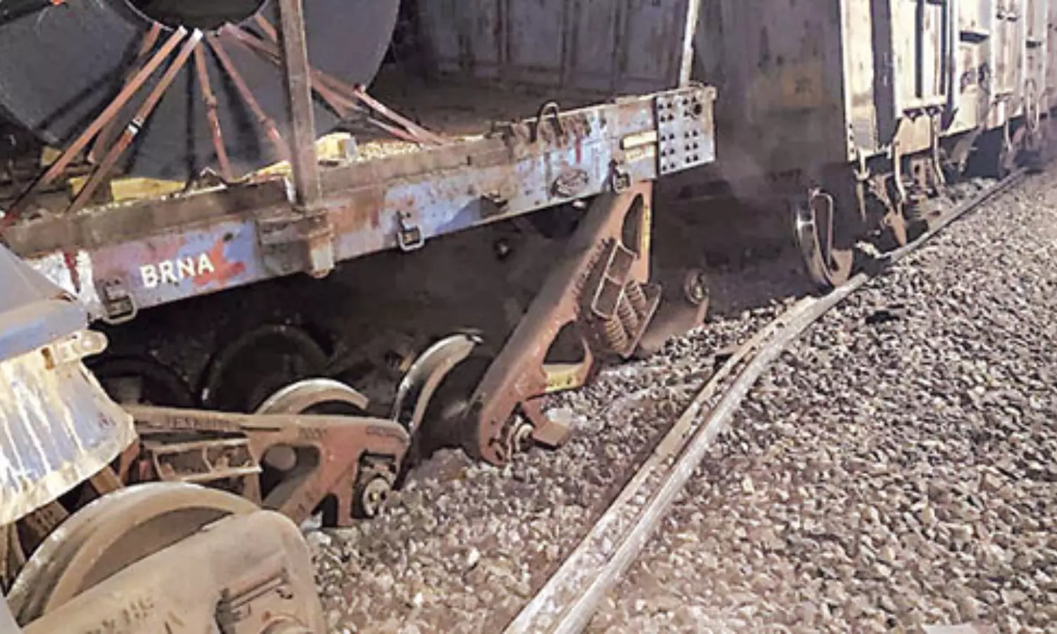 Goods Train Derailed in Peddapalli District