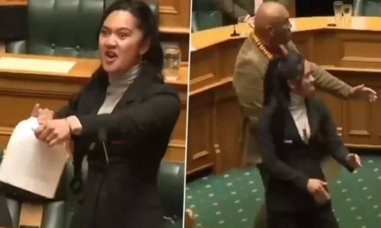 New Zealand MP Hana-Rawhiti Maipi-Clarke Strikes In Parliament