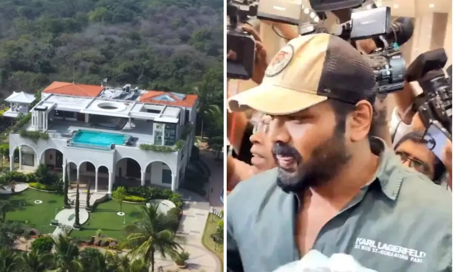 tension prevails at Manchu mohanbabu residence in Hyderabad tension prevails at Manchu mohanbabu residence in Hyderabad