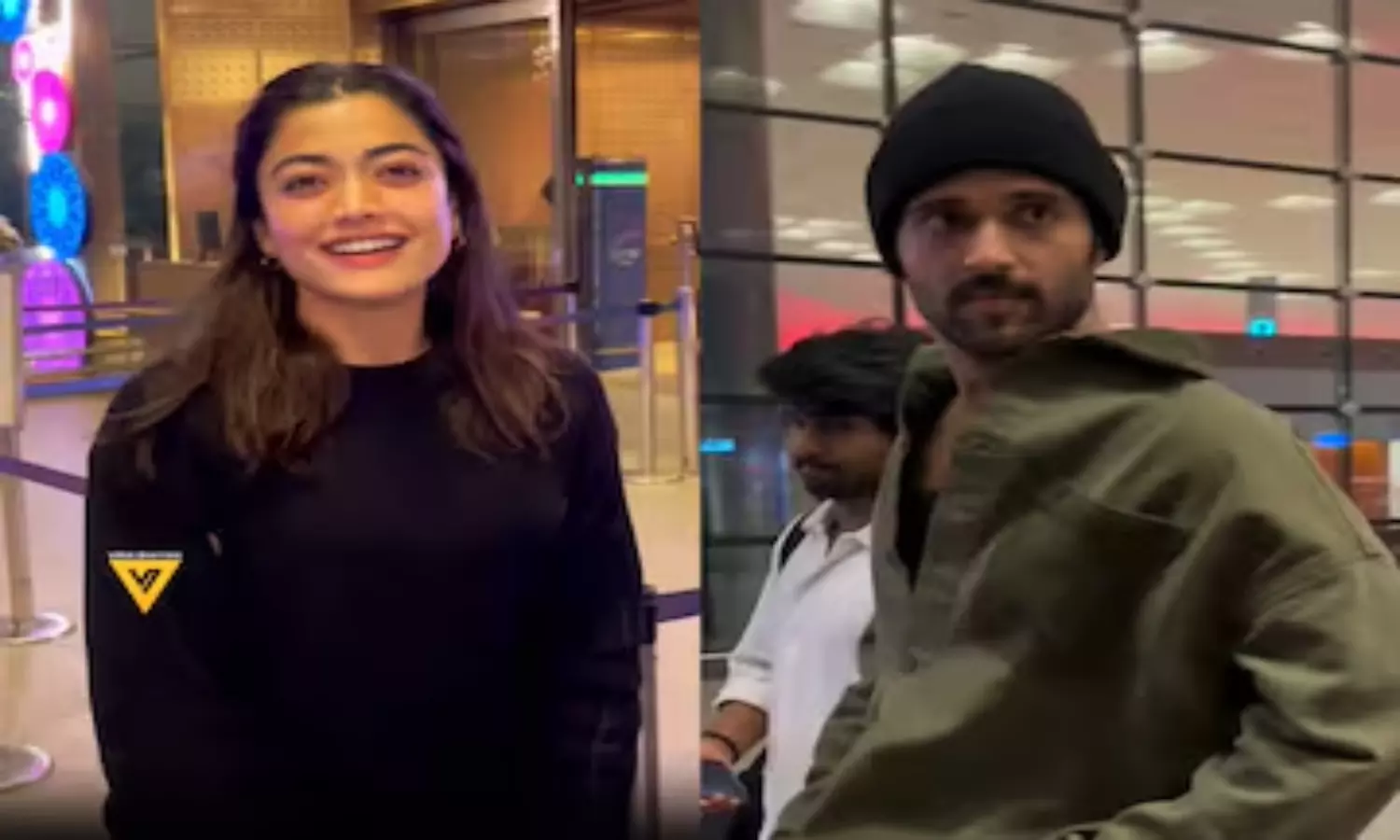 Vijay Deverakonda and Rashmika Mandanna Were Spotted at the Mumbai Airport