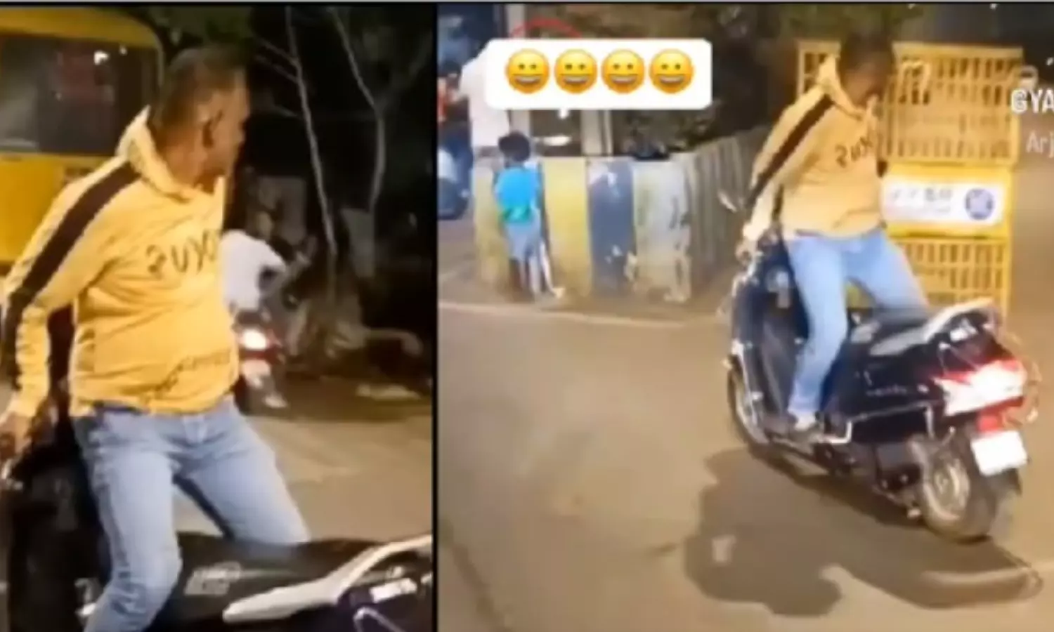 A Man Drives Scooty Reverse Video Goes Viral in Social Media