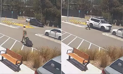 Fan Crashes Car Trying to Meet Sam Konstas Fan Crashes Car Trying to Meet Sam Konstas