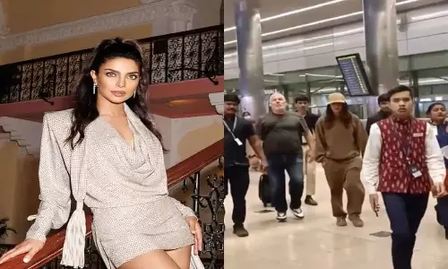 Priyanka Chopra Lands In Hyderabad To Shoot With Mahesh Babu