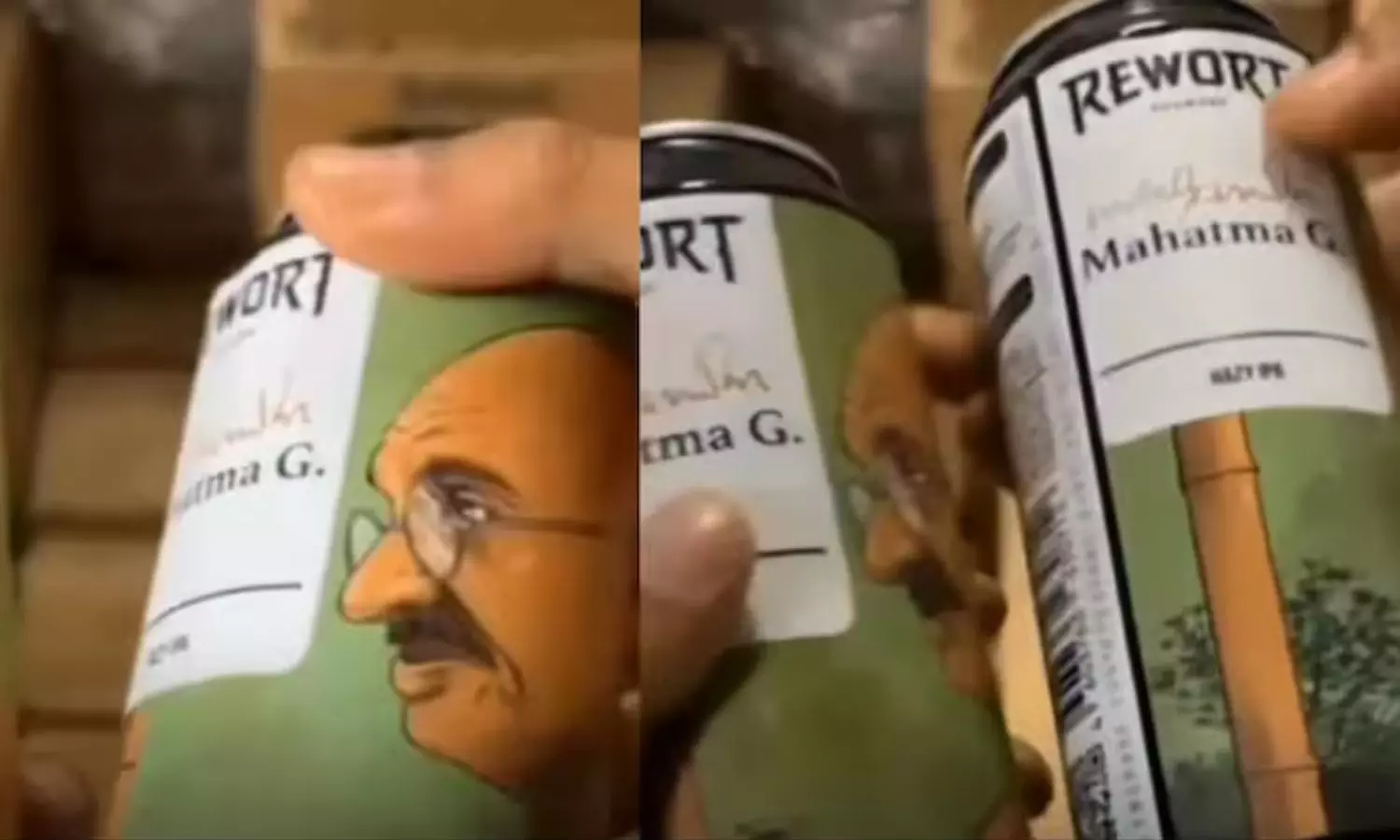 Mahatma Gandhi photos on Russian Beer Cans