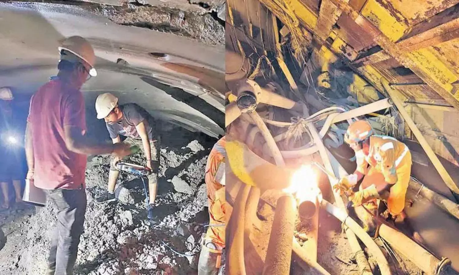 ఎస్‌ఎల్‌బీసీ టన్నెల్‌ రెస్క్యూ ఆపరేషన్స్: ఎన్ జీ ఆర్ ఐ మార్కింగ్ ప్లేస్‌లో బయటపడ్డ ఐరన్ పైపులు