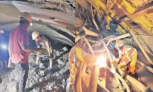 ఎస్‌ఎల్‌బీసీ టన్నెల్‌ రెస్క్యూ ఆపరేషన్స్: ఎన్ జీ ఆర్ ఐ మార్కింగ్ ప్లేస్‌లో బయటపడ్డ ఐరన్ పైపులు