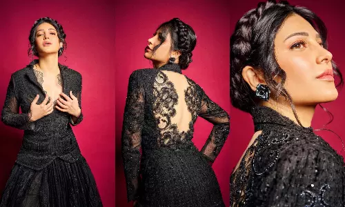 Shruti Haasan: శృతి మించిన హాసన్‌ అందాలు.. బ్లాక్‌ డ్రెస్‌లో ఆ పార్ట్ చూపిస్తూ