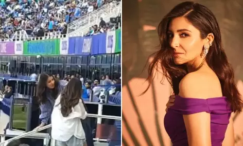 Anushka Sharma Shares Cute Moment with Rohit Sharmas Son Ahaan During Match in Dubai Anushka Sharma Shares Cute Moment with Rohit Sharmas Son Ahaan During Match in Dubai