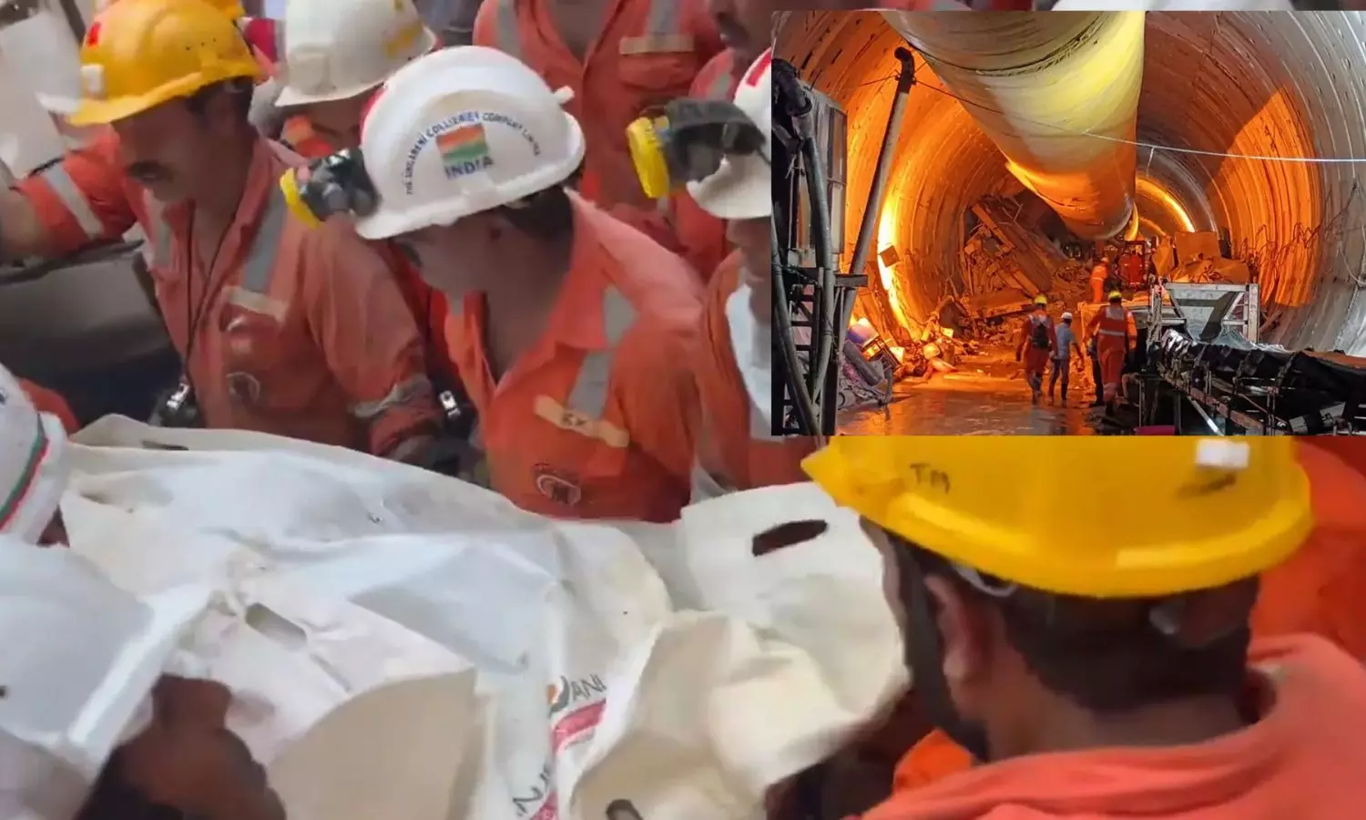 SLBC Tunnel rescue operations latest updates, rescue team brings out dead body of tunnel borewell machine operator Gurupreet Singh