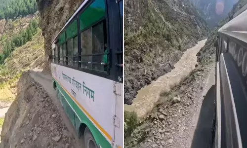 Himachal Pradesh Bus Journey Viral Video Thrilling and Dangerous Ride Through the Mountains Himachal Pradesh Bus Journey Viral Video Thrilling and Dangerous Ride Through the Mountains