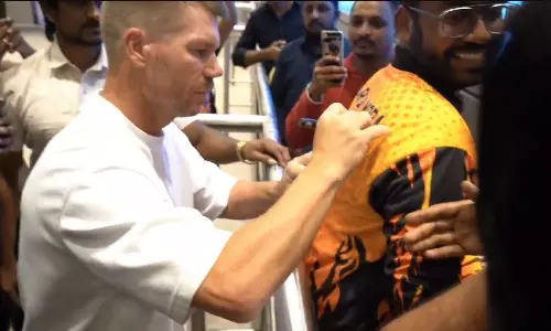 David Warner landed in Hyderabad for Nithiins Robinhood pre-release event and trailer launch