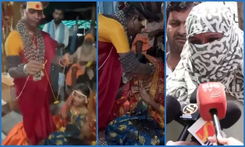 Lady aghori got married to Srivarshini, a B.tech student from Nandigama in AP, video goes viral
