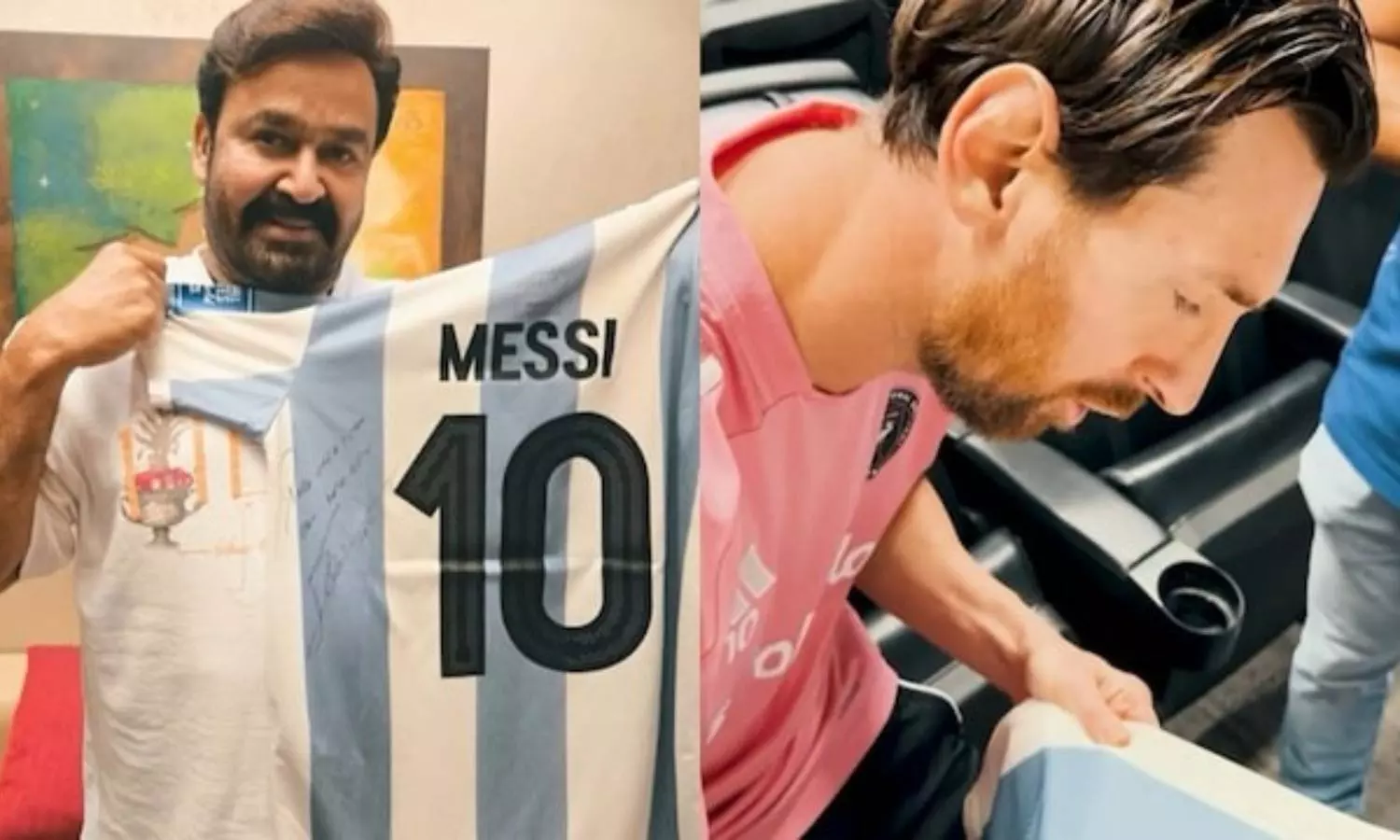 Mohanlal Receives Signed Jersey From Footballer Lionel Messi