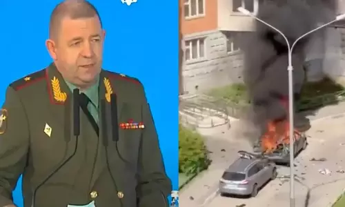 Russia Ukraine War: మాస్కోలో బాంబు దాడి..పుతిన్ జనరల్ మృతి Russia Ukraine War: మాస్కోలో బాంబు దాడి..పుతిన్ జనరల్ మృతి