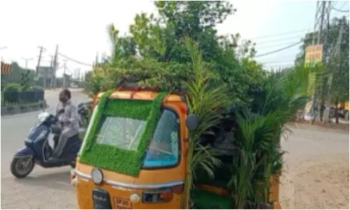 Viral Video: కదిలే వనమా..లేక రోడ్డుపై నడిచే ఆటోనా ఇదేంట్రా బాబు ఇంత క్రియేటివిటీ..?