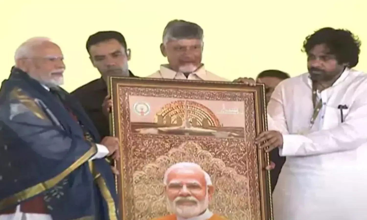 AP CM Chandrababu Presents A Special Memento To PM Modi