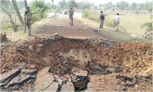 Three policemen killed in landmine explosion in Mulugu district