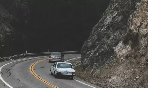 Car Driving in Mountains
