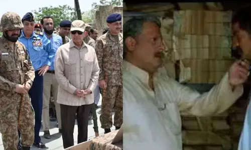 Netizens mock Pakistan PM Shehbaz Sharifs visit to army base telugu news