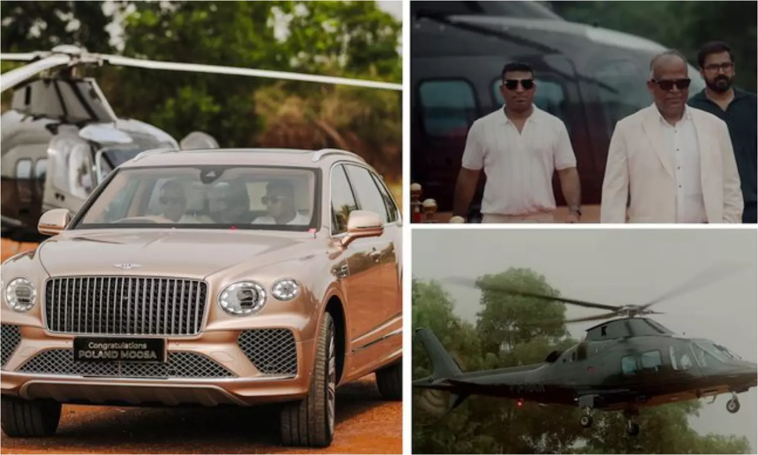 kerala businessman poland moosa helicopter car delivery bentley bentayga viral video
