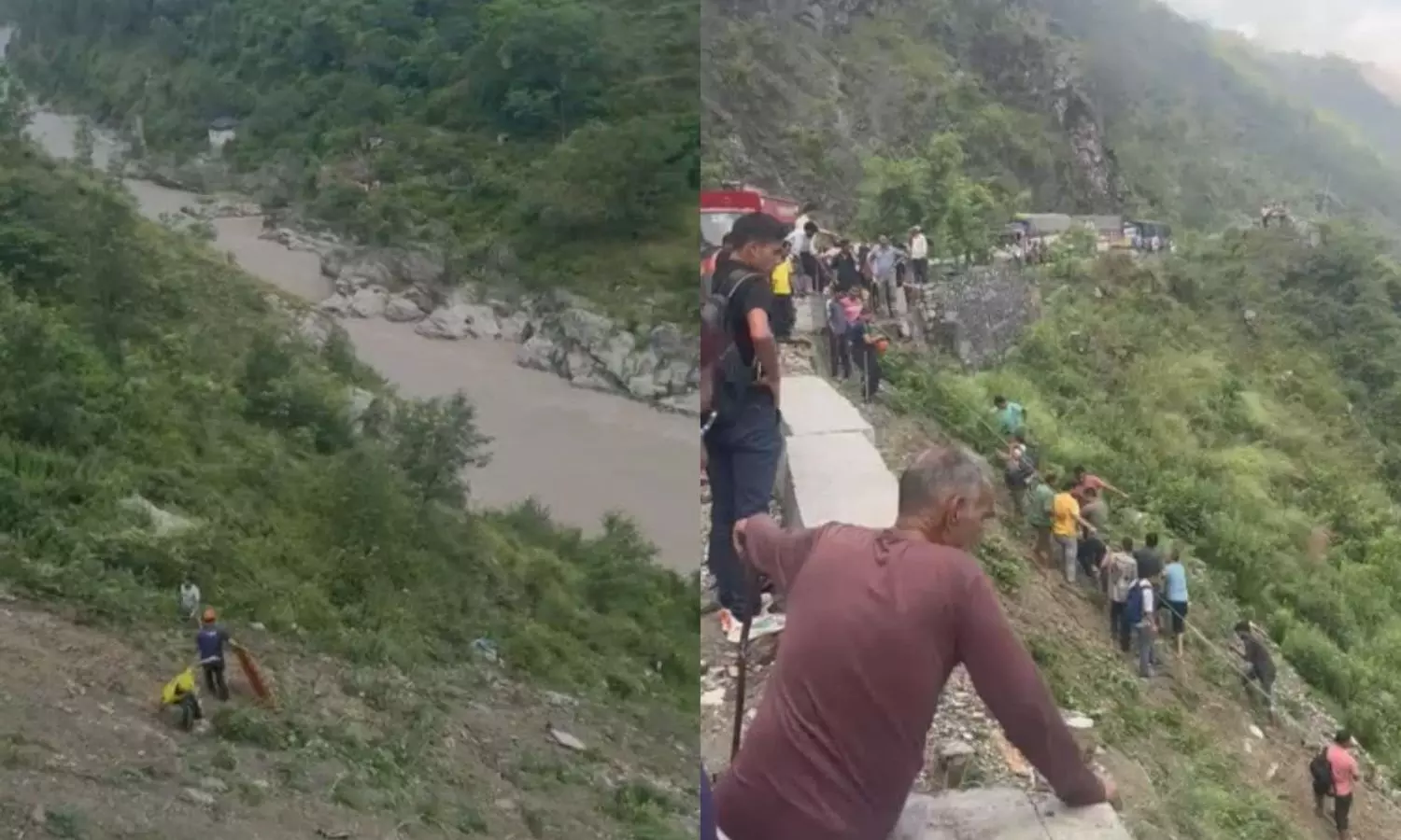 Bus Falls Into Alakananda River In Uttarakhand Bus Falls Into Alakananda River In Uttarakhand