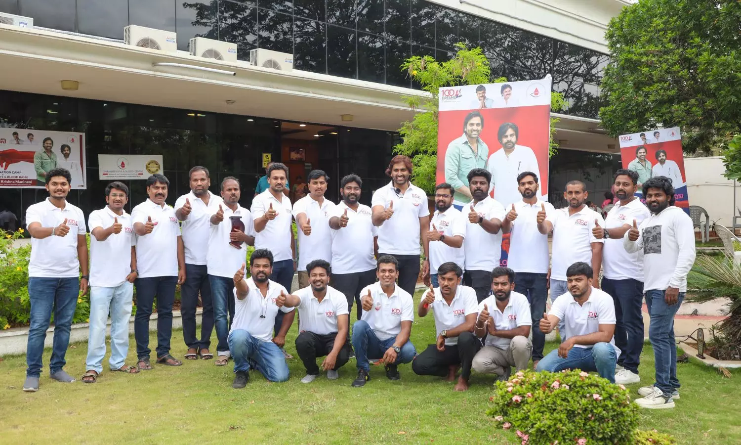 Mega Blood Donation Camp by 100 Dreams Foundation at Chiranjeevi Blood Bank led by Hero Krishna Manineni Mega Blood Donation Camp by 100 Dreams Foundation at Chiranjeevi Blood Bank led by Hero Krishna Manineni