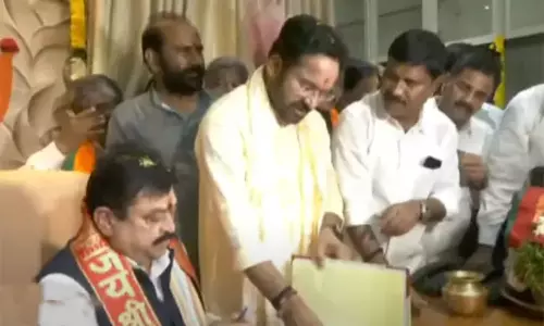 Telangana BJP President N Ramchander Rao Takes Charge Telangana BJP President N Ramchander Rao Takes Charge