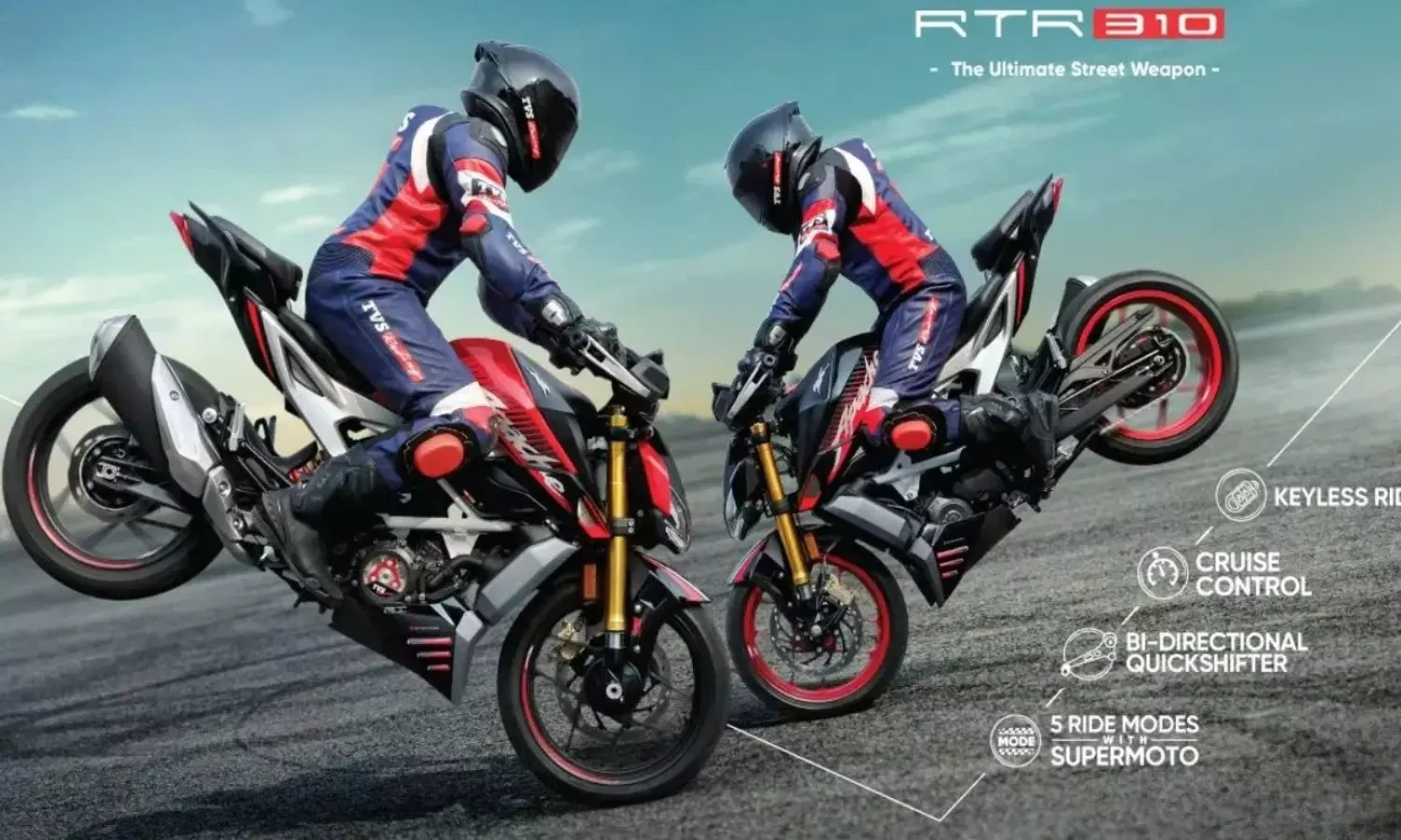 Apache RTR 310 : కేటీఎం, బీఎండబ్ల్యూలకు గట్టి పోటీ.. మార్కెట్లోకి టీవీఎస్ నయా బైక్ Apache RTR 310 : కేటీఎం, బీఎండబ్ల్యూలకు గట్టి పోటీ.. మార్కెట్లోకి టీవీఎస్ నయా బైక్