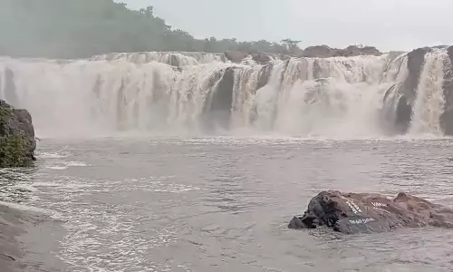 Bogatha Waterfall Swells with Floodwaters After Torrential Rains Bogatha Waterfall Swells with Floodwaters After Torrential Rains