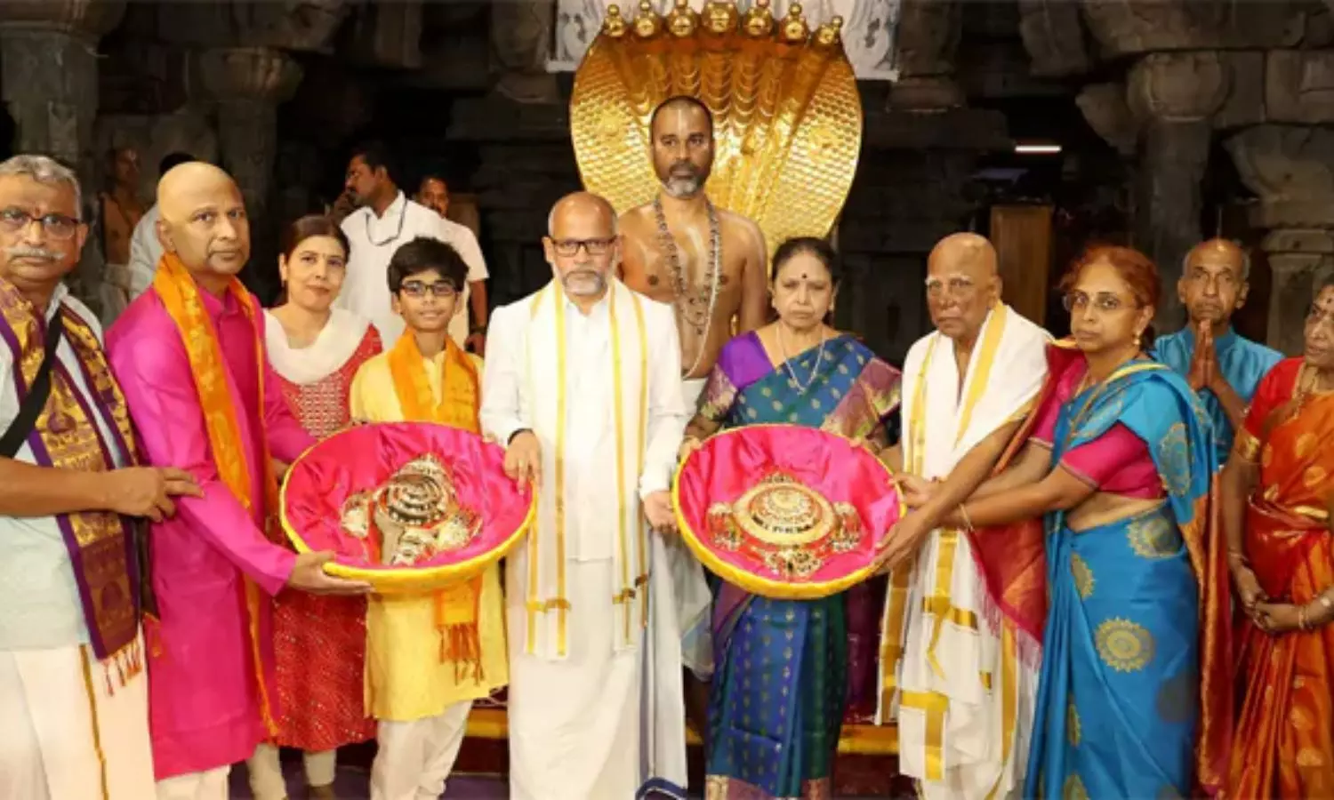 Tirumala Srivaru Receives Golden Shanku Chakram Worth 2 Crores Tirumala Srivaru Receives Golden Shanku Chakram Worth 2 Crores