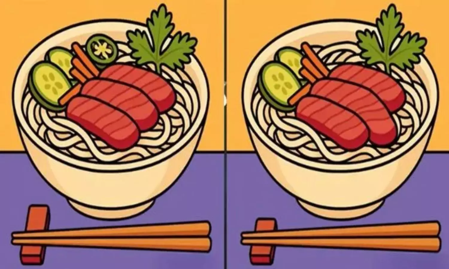 Spot 3 Differences in Noodle Bowl Images Within 33 Seconds Puzzle Challenge