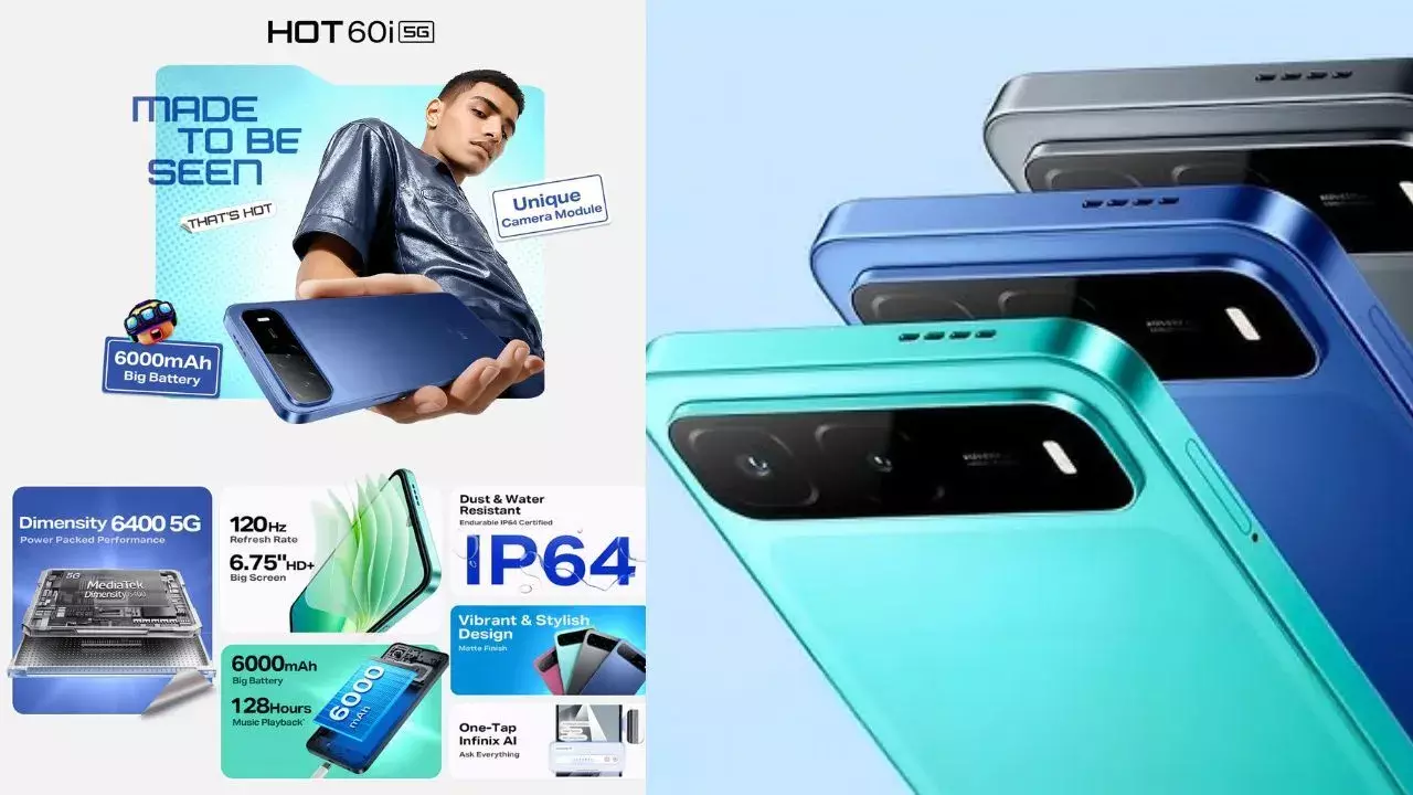 Infinix HOT 60i 5G : 50MP కెమెరా, 6000mAh బ్యాటరీతో కొత్త స్మార్ట్ఫోన్ – ధర కేవలం ₹9,299 Infinix HOT 60i 5G : 50MP కెమెరా, 6000mAh బ్యాటరీతో కొత్త స్మార్ట్ఫోన్ – ధర కేవలం ₹9,299