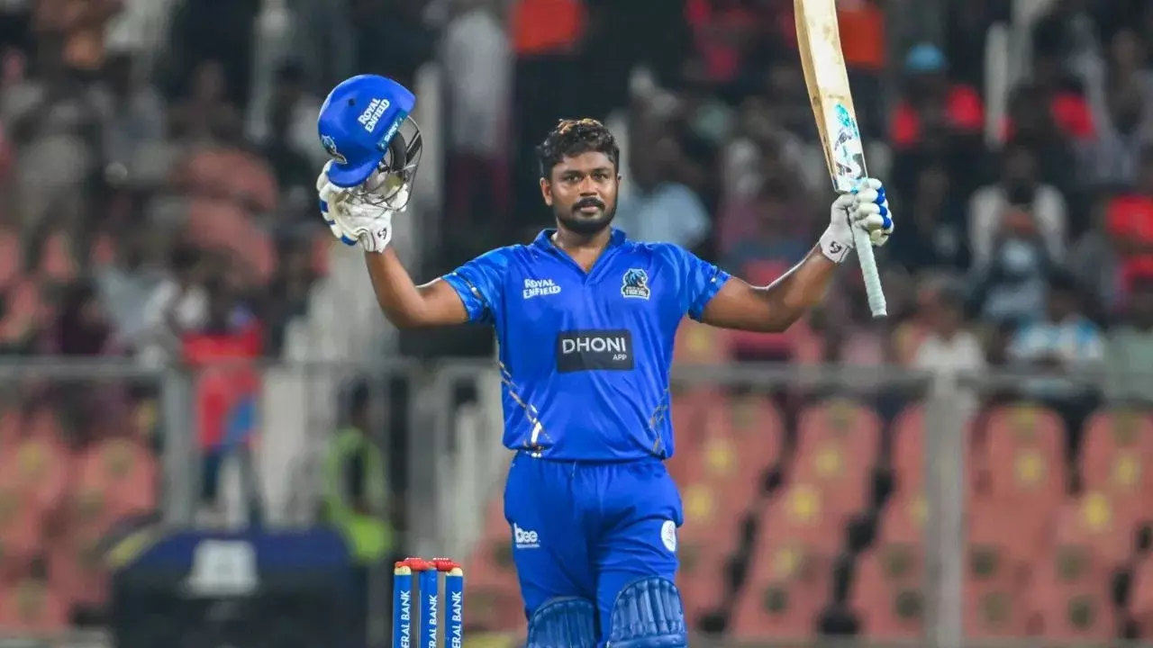 Sanju Samson : 9 సిక్సులు, 2 ఫోర్లు...41 బంతుల్లో 83 పరుగులు.. సంజు శాంసన్ విధ్వంసం Sanju Samson : 9 సిక్సులు, 2 ఫోర్లు...41 బంతుల్లో 83 పరుగులు.. సంజు శాంసన్ విధ్వంసం