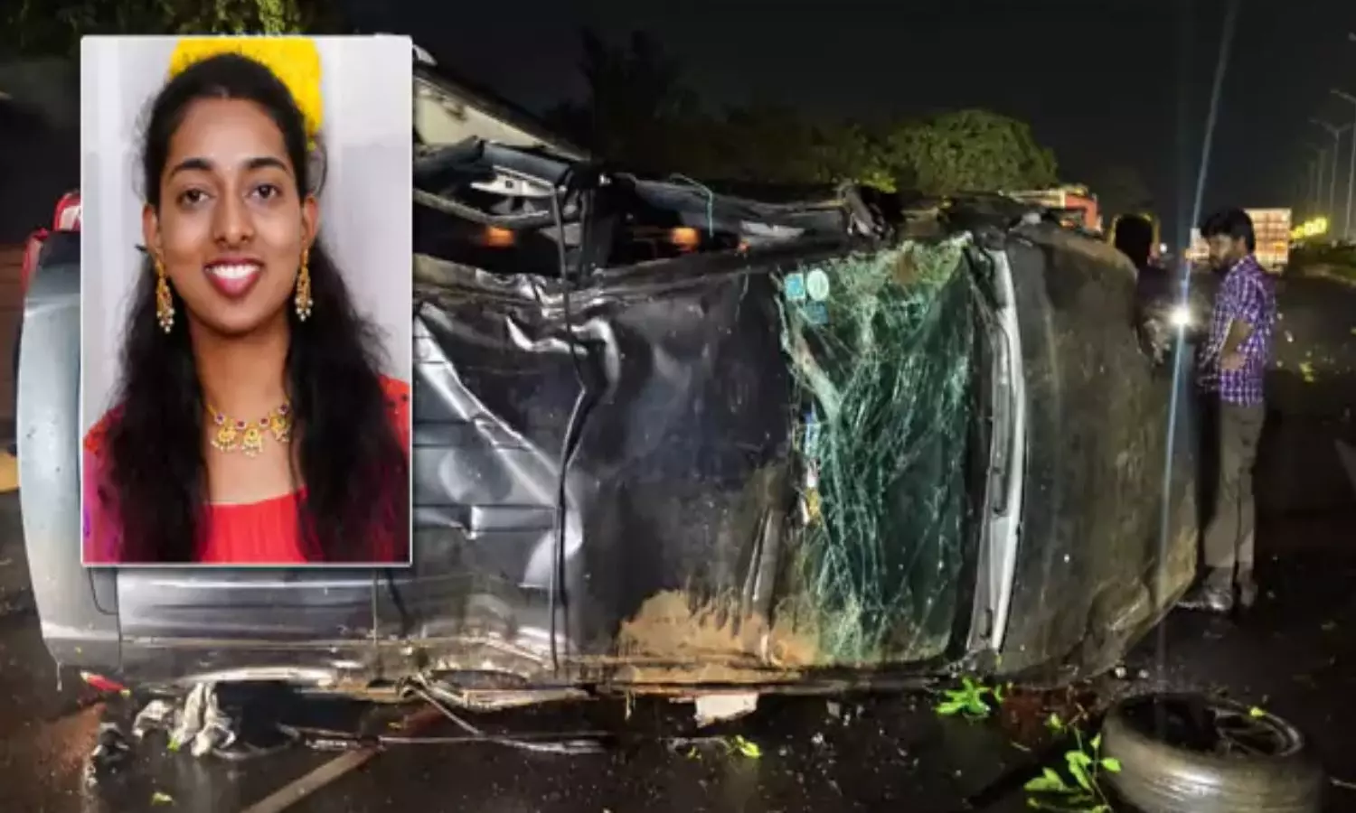 Car Accident on Hyderabad Outer Ring Road One Infosys Employee Dead Seven Injured