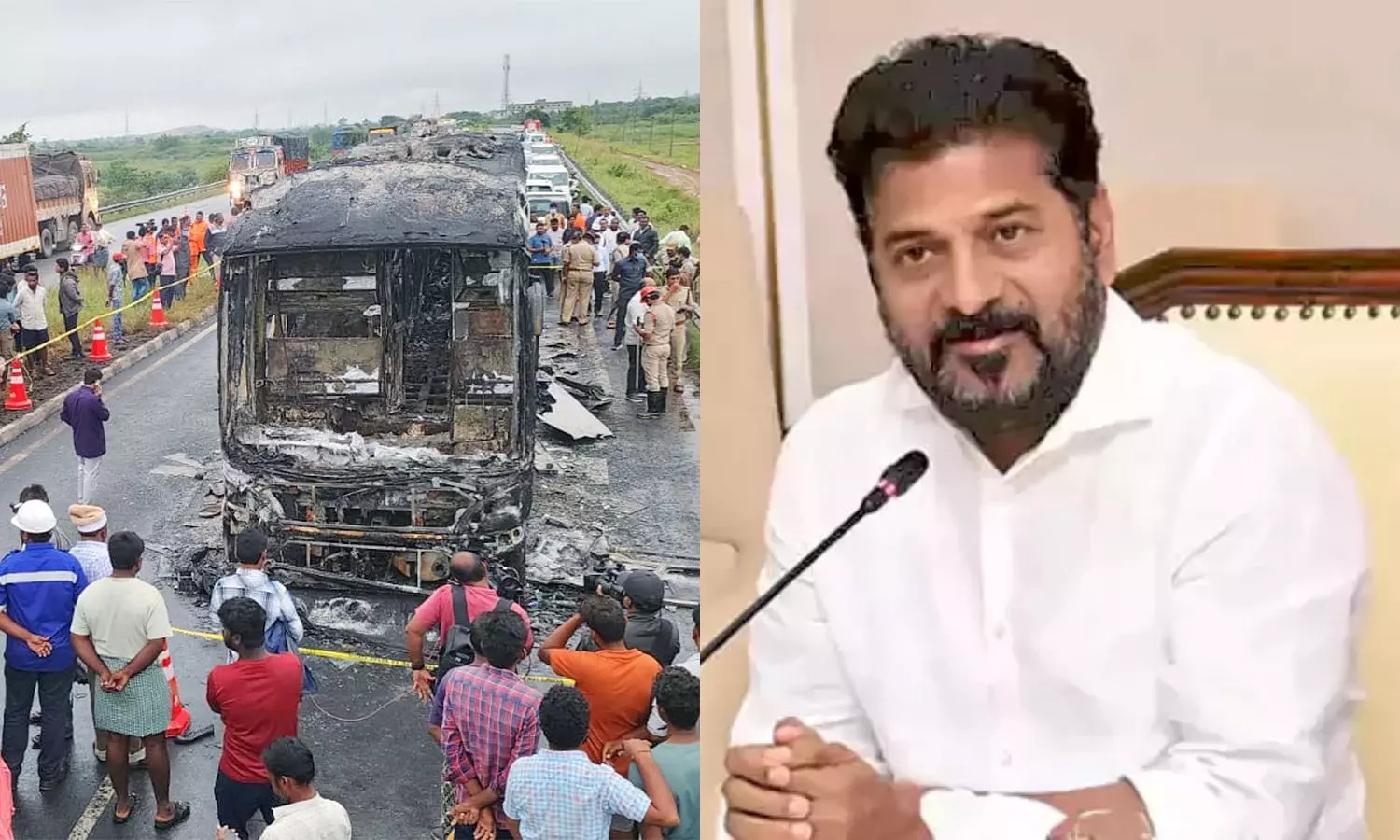 Revanth Reddy: బస్సు ప్రమాదంపై సీఎం రేవంత్ రెడ్డి దిగ్భ్రాంతి.. ప్రమాద స్థలికి వెళ్లాలని కలెక్టర్, ఎస్పీకి సీఎం ఆదేశం Revanth Reddy: బస్సు ప్రమాదంపై సీఎం రేవంత్ రెడ్డి దిగ్భ్రాంతి.. ప్రమాద స్థలికి వెళ్లాలని కలెక్టర్, ఎస్పీకి సీఎం ఆదేశం