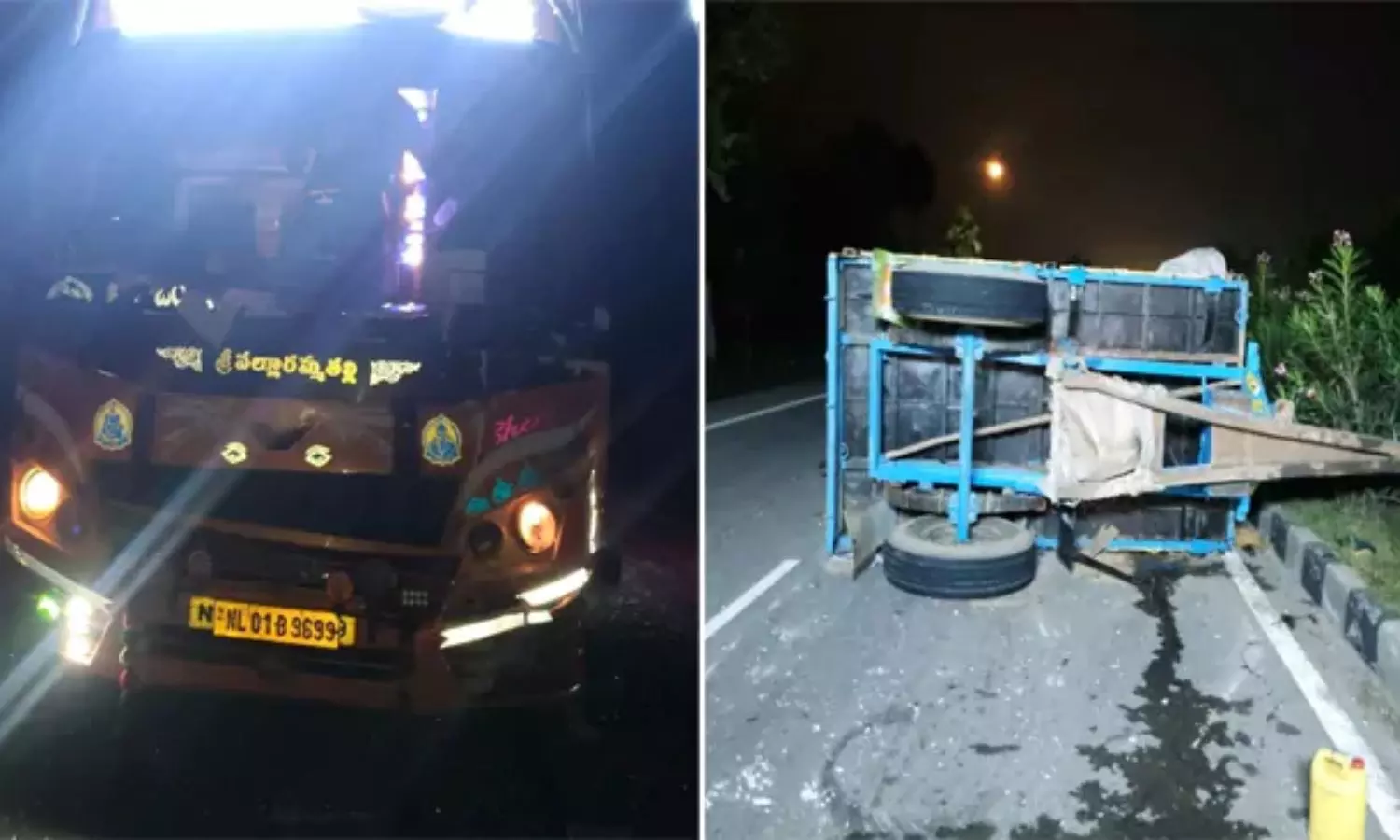 Nalgonda: ట్రాక్టర్‌ను ఢీకొన్న ప్రైవేట్ ట్రావెల్ బస్సు