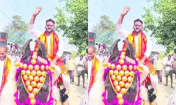 Telangana Local Body Elections: గుర్రంపై వచ్చి.. నామినేషన్‌ వేసి..